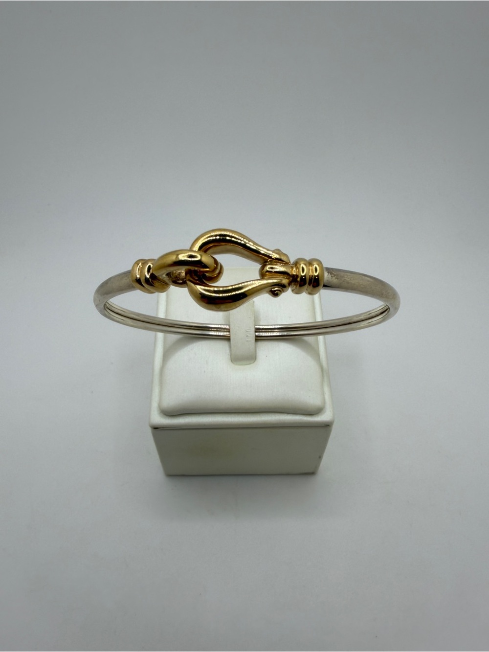 ~7" 925 Sterling Silver and 14kt Yellow Gold Belt‎ Buckle Bracelet!
